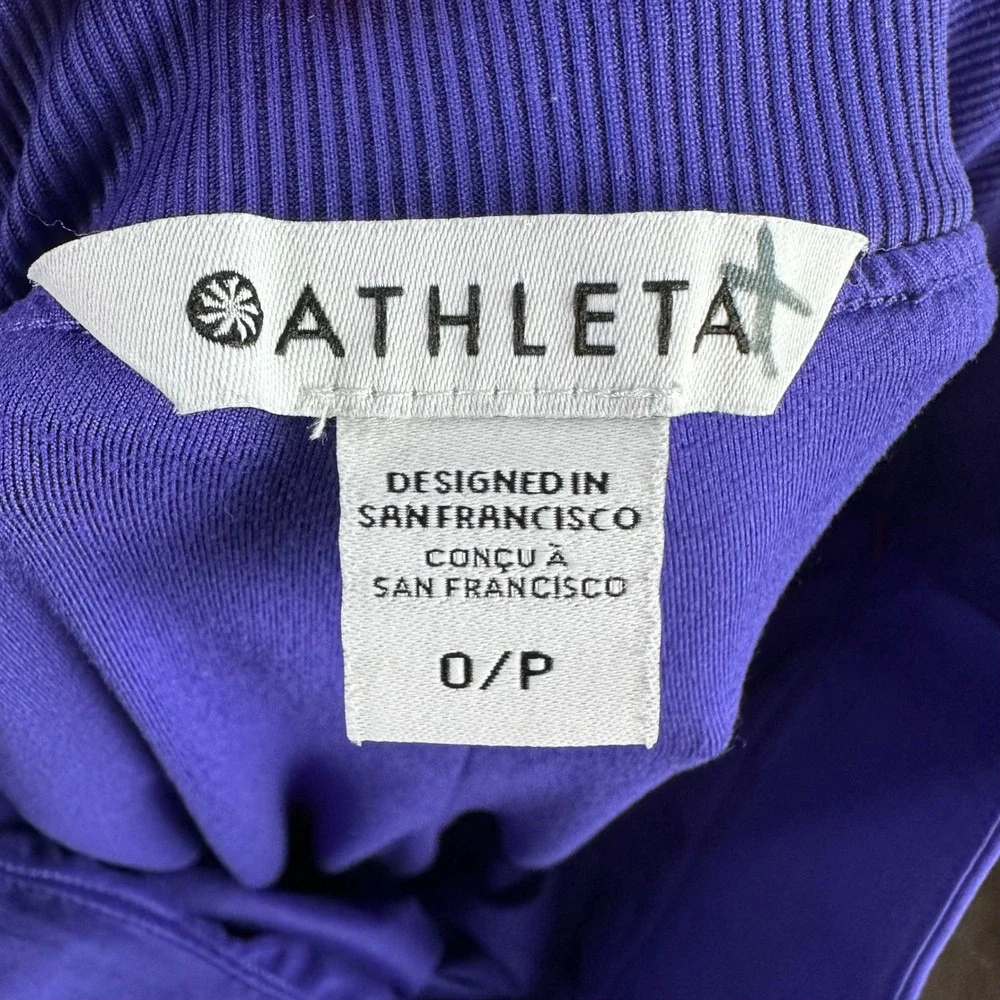 Athleta Womens 0/P Purple Jogger Pants Elastic Waist Ribbed‎ Detail Athleisure